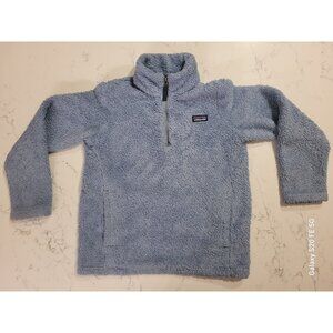 Patagonia Kids Size Medium 10 Zip Synchilla Pullover Fleece Blue Girl